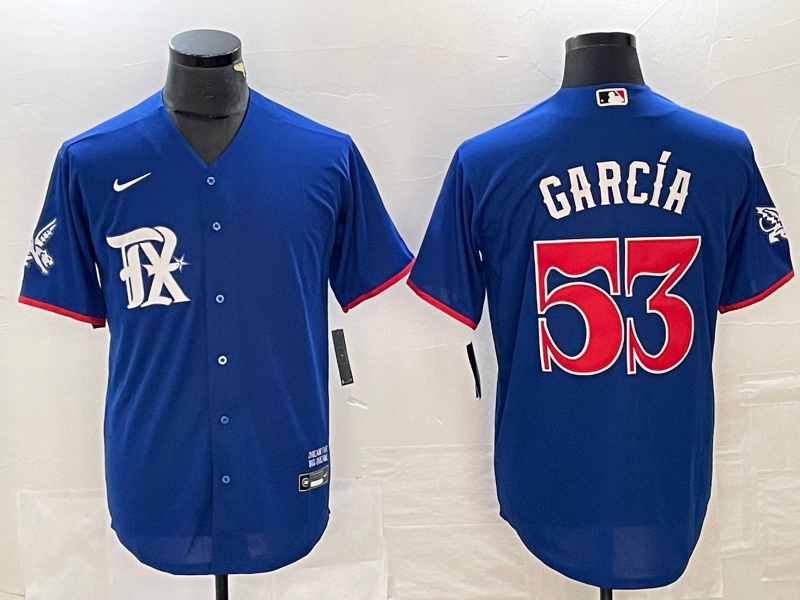 Men's Texas Rangers Adolis Garcia #53 Royal Jersey